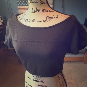 Bebe Grey Crop Top. Medium